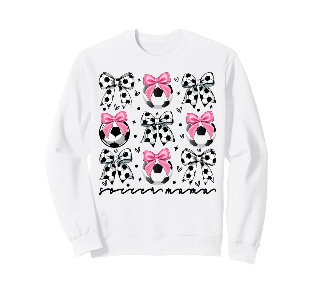 Coquette Soccer Bow Mom Soccer Sweatshirt - Casual Everyday Wear Unisex