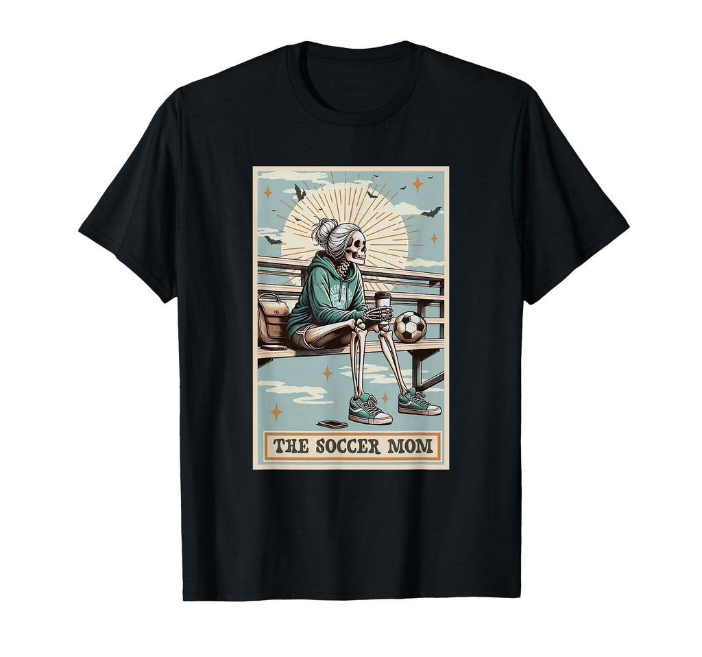 Soccer Mom Skeleton Tarot Card Halloween T-Shirt - Minimalist Print Unisex