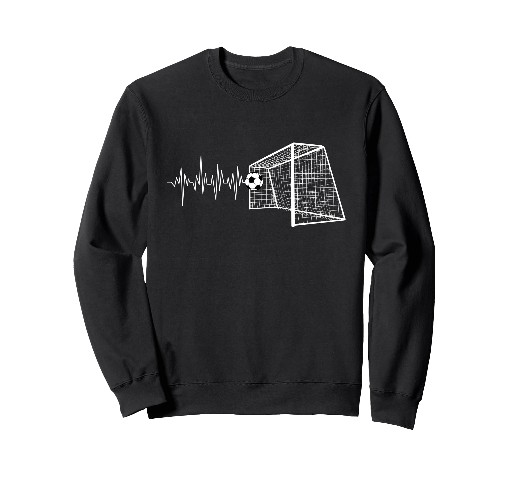 Funny Soccer Heartbeat Ecg Football Sweatshirt - Novelty Apparel Unisex