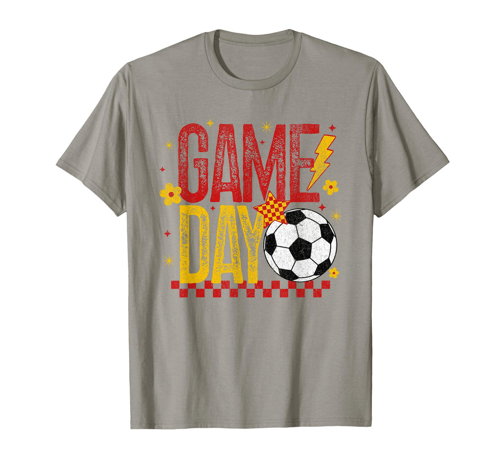 Game Day Soccer Season Red Gold T-Shirt - Casual Everyday Wear for Adults