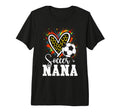 Soccer Nana Leopard Heart Colorful Tri T-Shirt - Streetwear Style Unisex