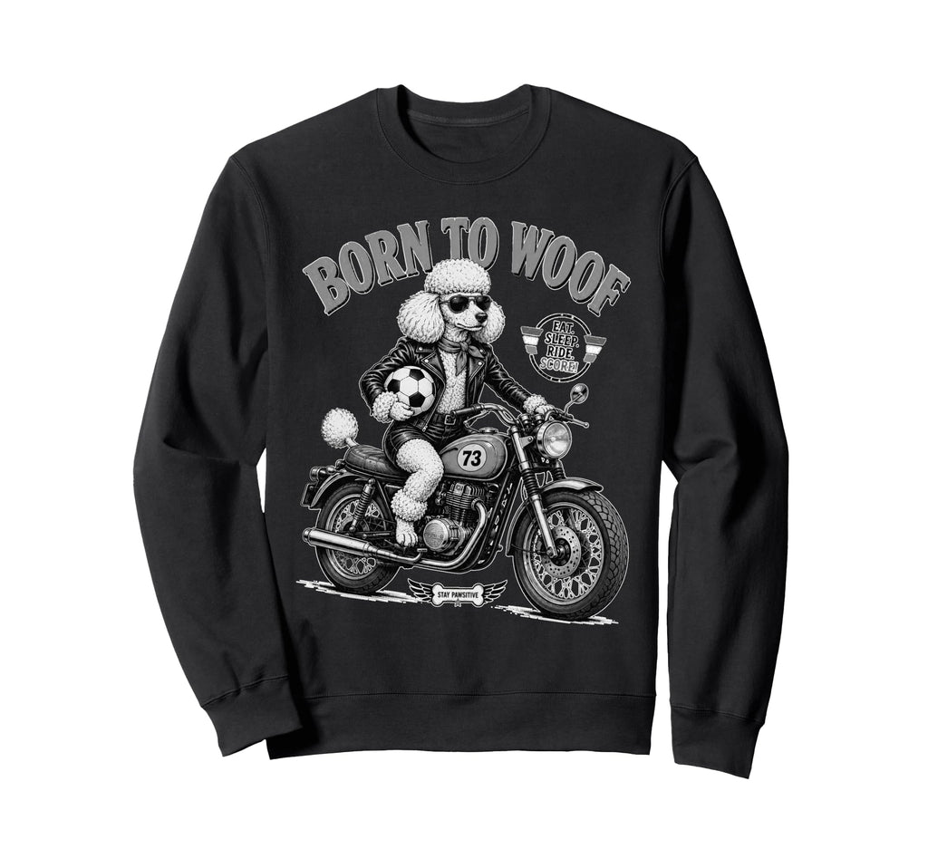 Poodle Motorbike Love Footbal Sweatshirt - Streetwear Style for Adults