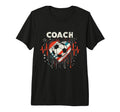 Soccer Coach Training Heart Beat Football T-Shirt - Graphic Print Unisex
