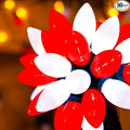 C9 Bulbs Classic Christmas Lights - 50 LED 32ft Strawberry String Light Red&White - Extendable 8 Modes Funtion with Timer Fairy Lighting for Outdoor, Indoor, Party, Home, Tree Decorations