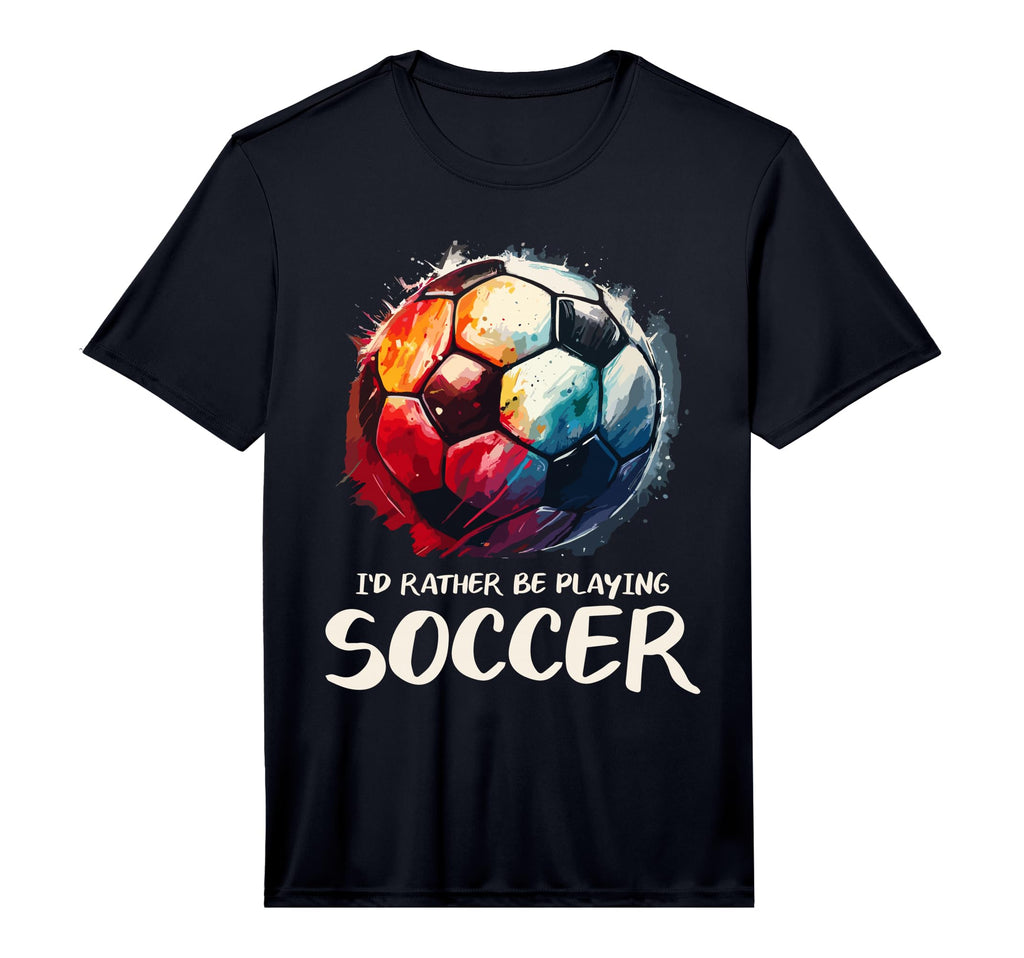 Mens Id Rather Be Playing Soccer Ball T-Shirt - Novelty Apparel Unisex