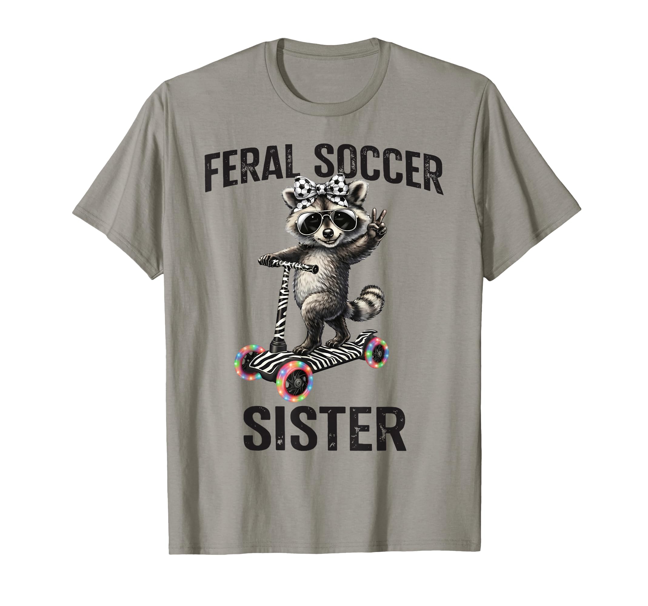 Coquette Bow Raccoon Riding Scooter Feral T-Shirt - Trendy Graphic Unisex