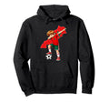 Dabbing Soccer Morocco Jersey Moroccans Hoodie - Graphic Print Unisex