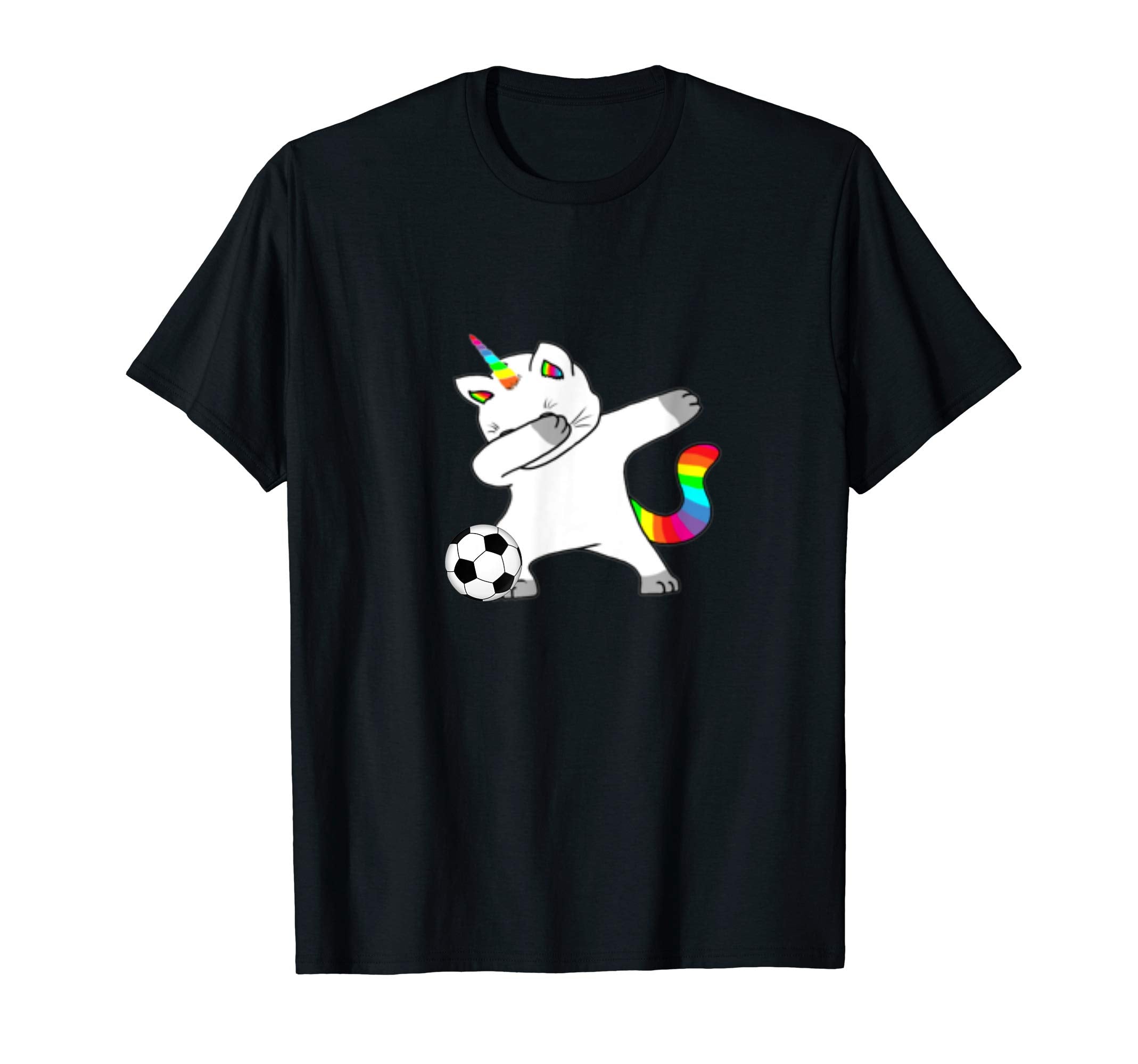 Cat Unicorn Caticorn Play Soccer Funny T-Shirt - Trendy Graphic Men Women