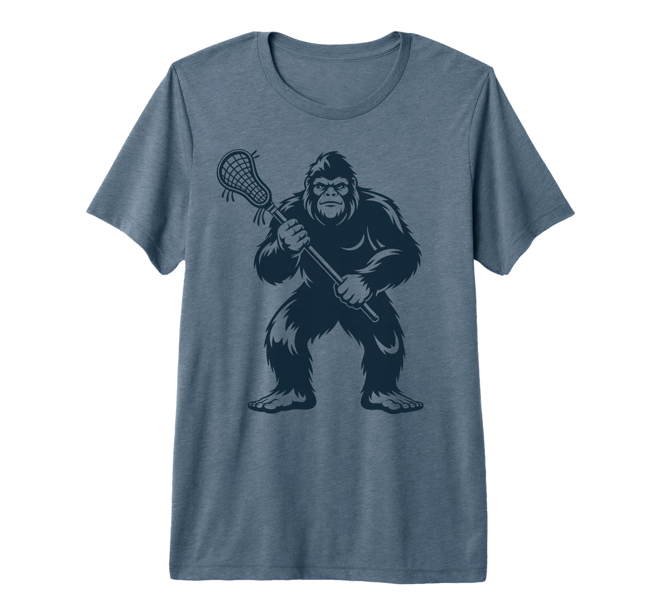Lacrosse Bigfoot Lax Sasquatch Tri T-Shirt - Fun Novelty Design Unisex