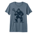 Lacrosse Bigfoot Lax Sasquatch Tri Blend T-Shirt - Unique Graphic Unisex