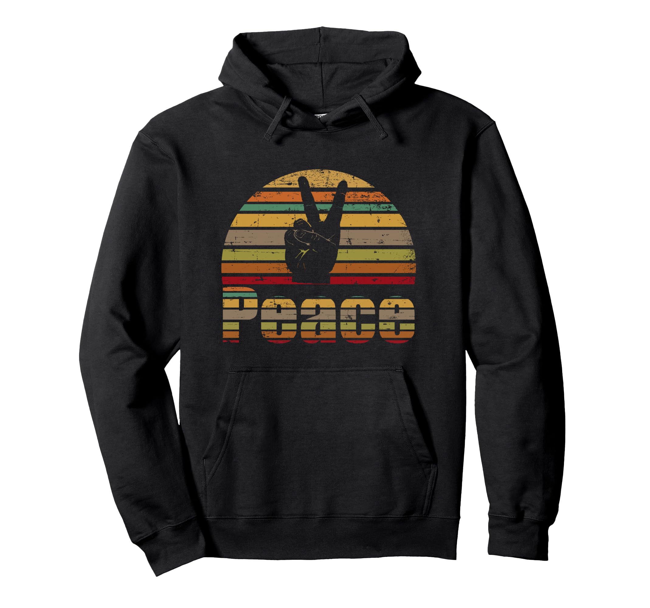 Peace Sign Love 60S 70S Hippie Gift Hoodie - Graphic Print for Adults