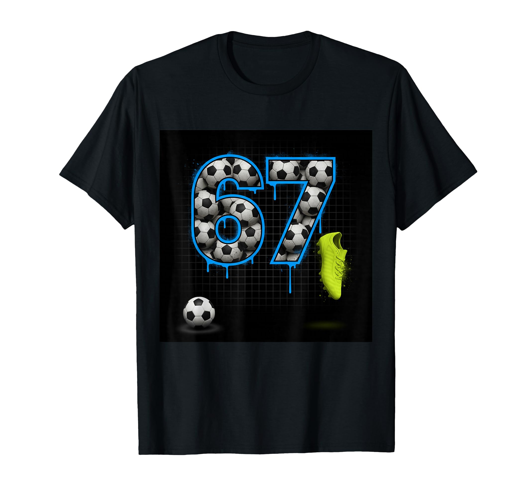 67 Soccer Ball Goalie Net Gloves T-Shirt - Casual Everyday Wear for Adults