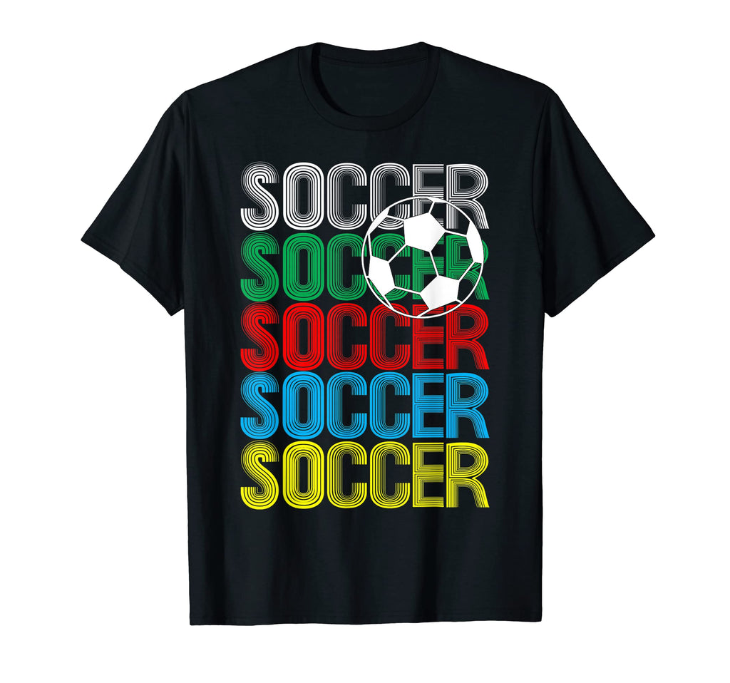 Soccer Repeating Word Mark Pattern T-Shirt - Custom Art Print Men Women