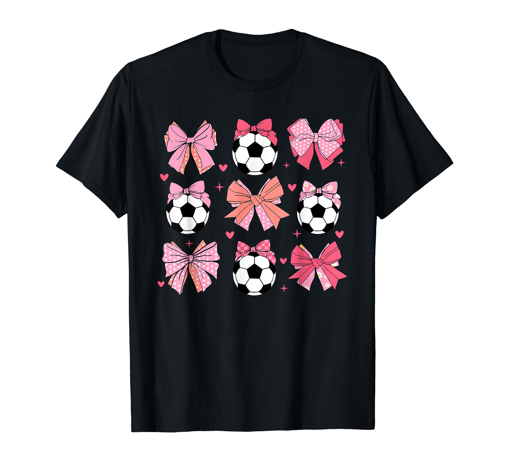 Soccer Coquette Bow Soccer Mom T-Shirt - Novelty Apparel for Adults