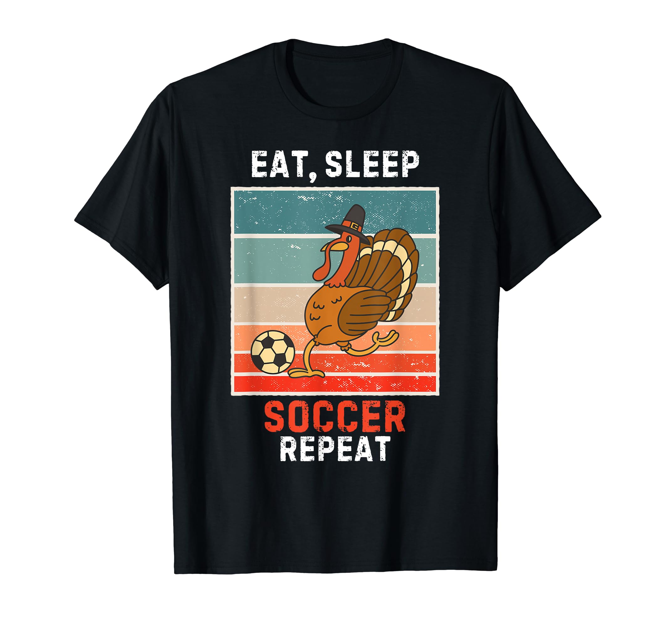 Turkey Bird Eat Sleep Soccer T-Shirt - Fun Novelty Design for Adults