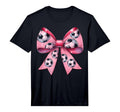 Coquette Bow Soccer Ball Pattern T-Shirt - Graphic Print for Adults
