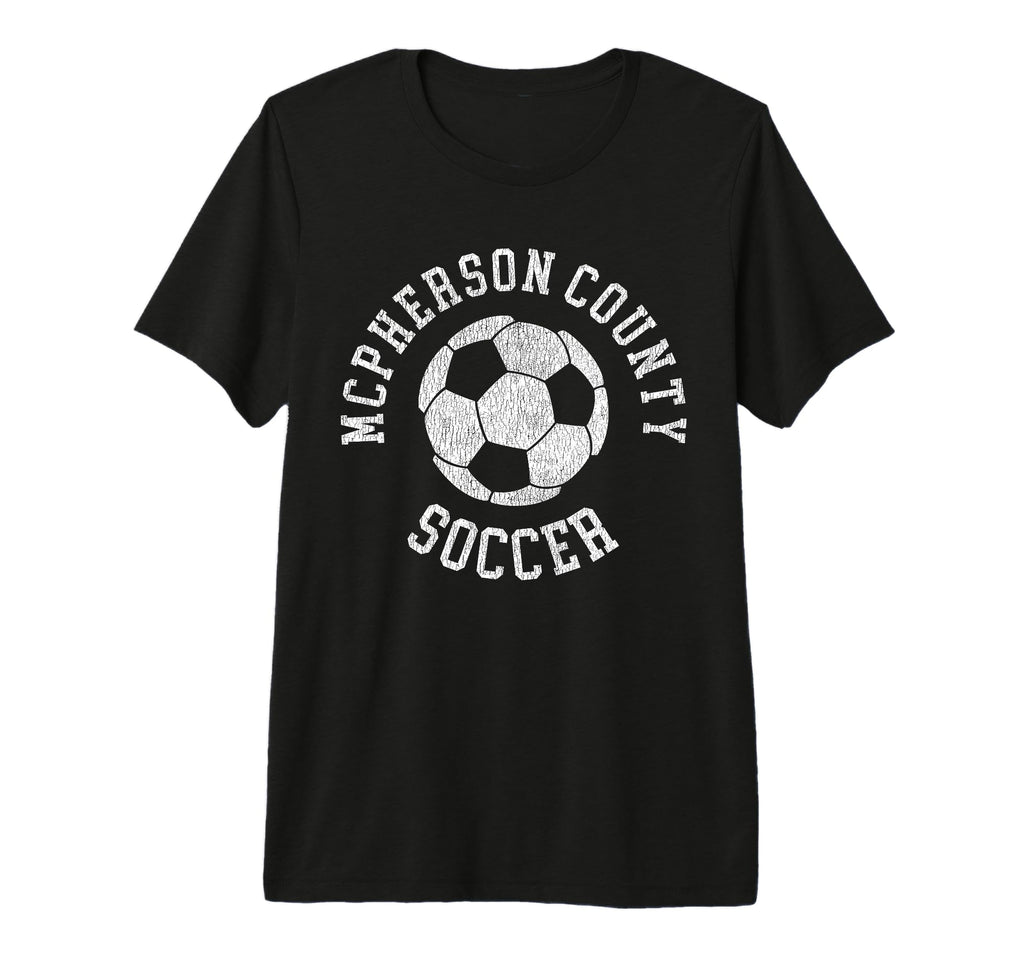Mcpherson County Soccer Distressed 90S T-Shirt - Fun Novelty Design Unisex