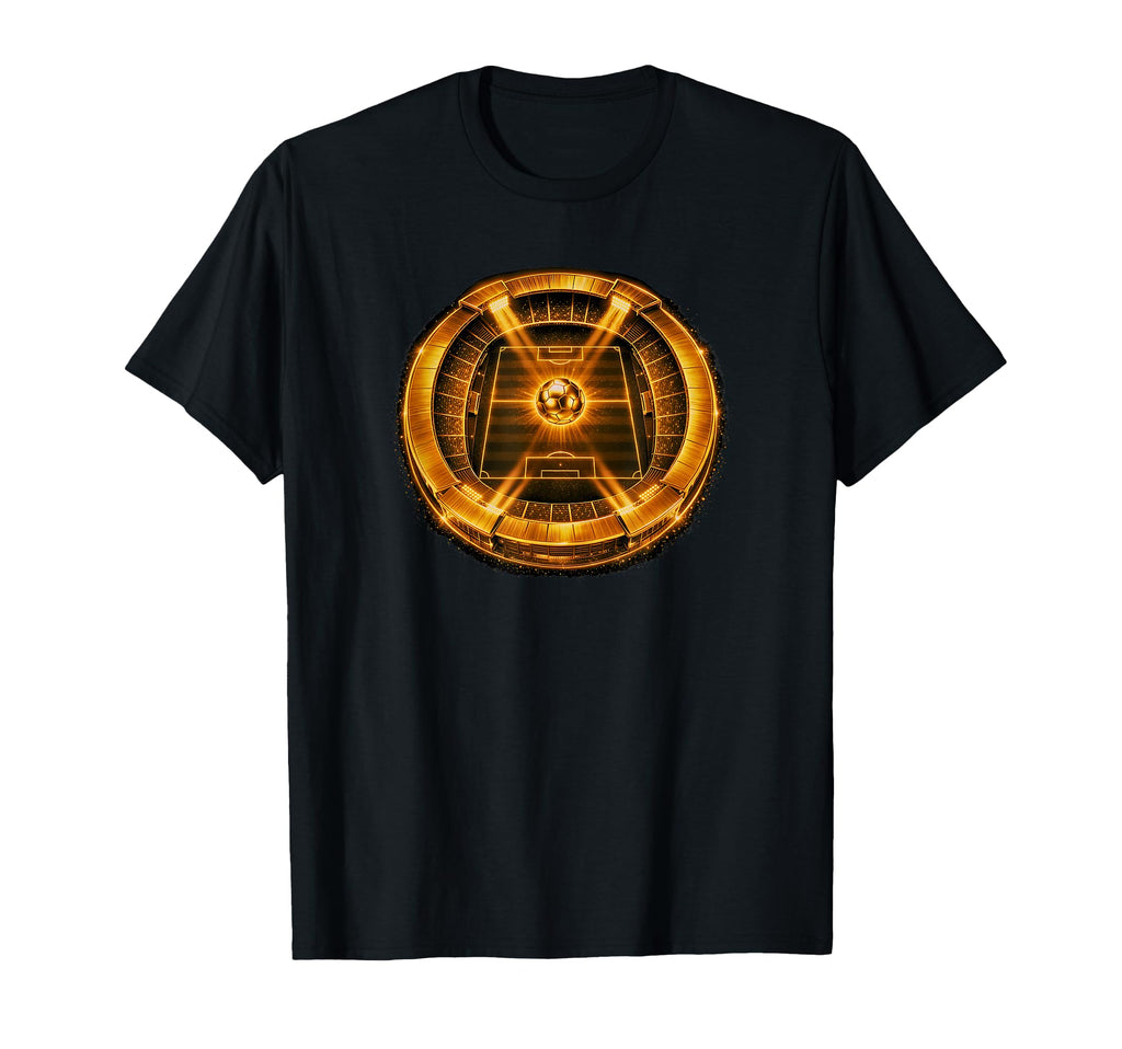 Gold Soccer Stadium Soccer Field T-Shirt - Minimalist Print Unisex