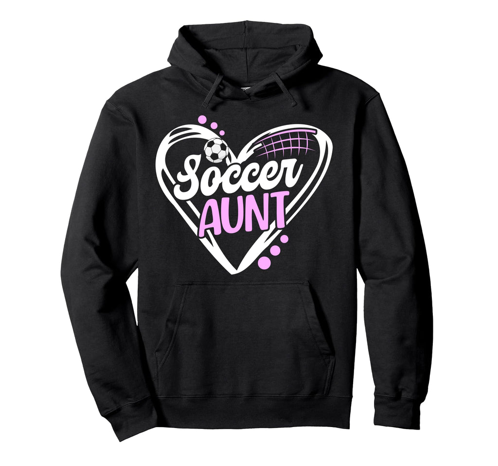 Soccer Aunt Heart Aunt Soccer Player Hoodie - Aesthetic Graphic for Adults