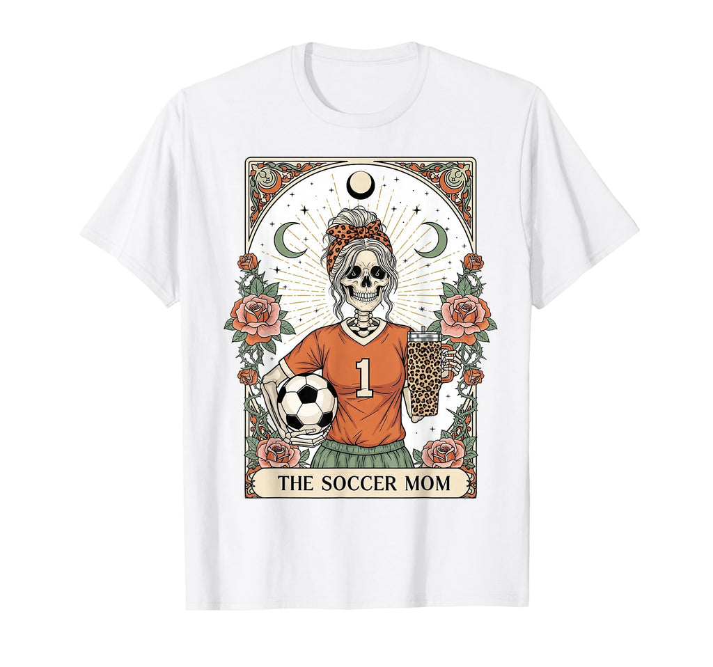 Soccer Mom Skeleton Tarot Card Soccer T-Shirt - Unique Graphic for Adults
