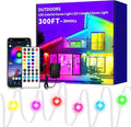 300ft Permanent Outdoor Lights,RGB Eave Lights,Music Sync IP67 Waterproof Outdoor Eave Light Lighting, can be Used for Garden,House,Party,Holiday Decoration（2 Rolls of 150ft）