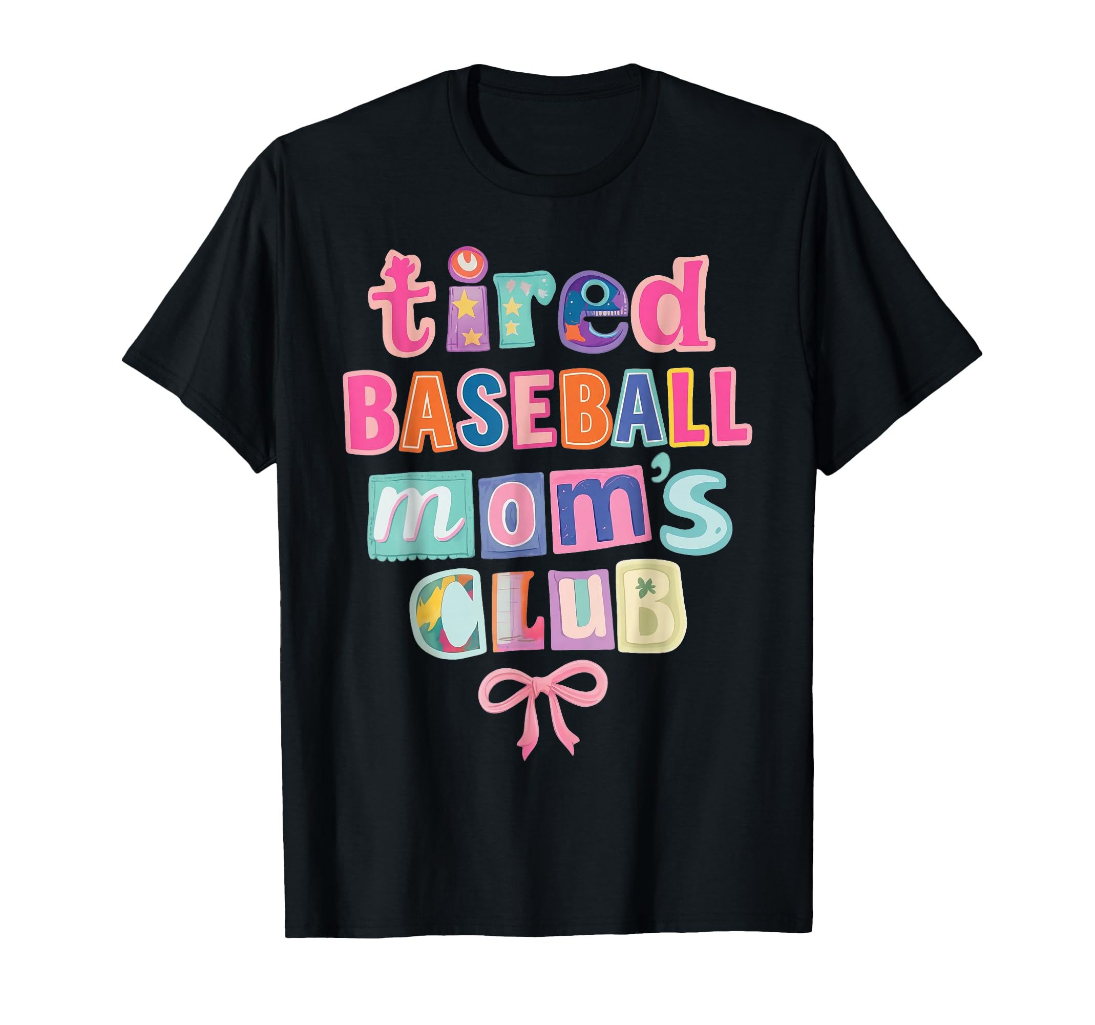 Tired Baseball Moms Club T-Shirt - Casual Everyday Wear for Adults