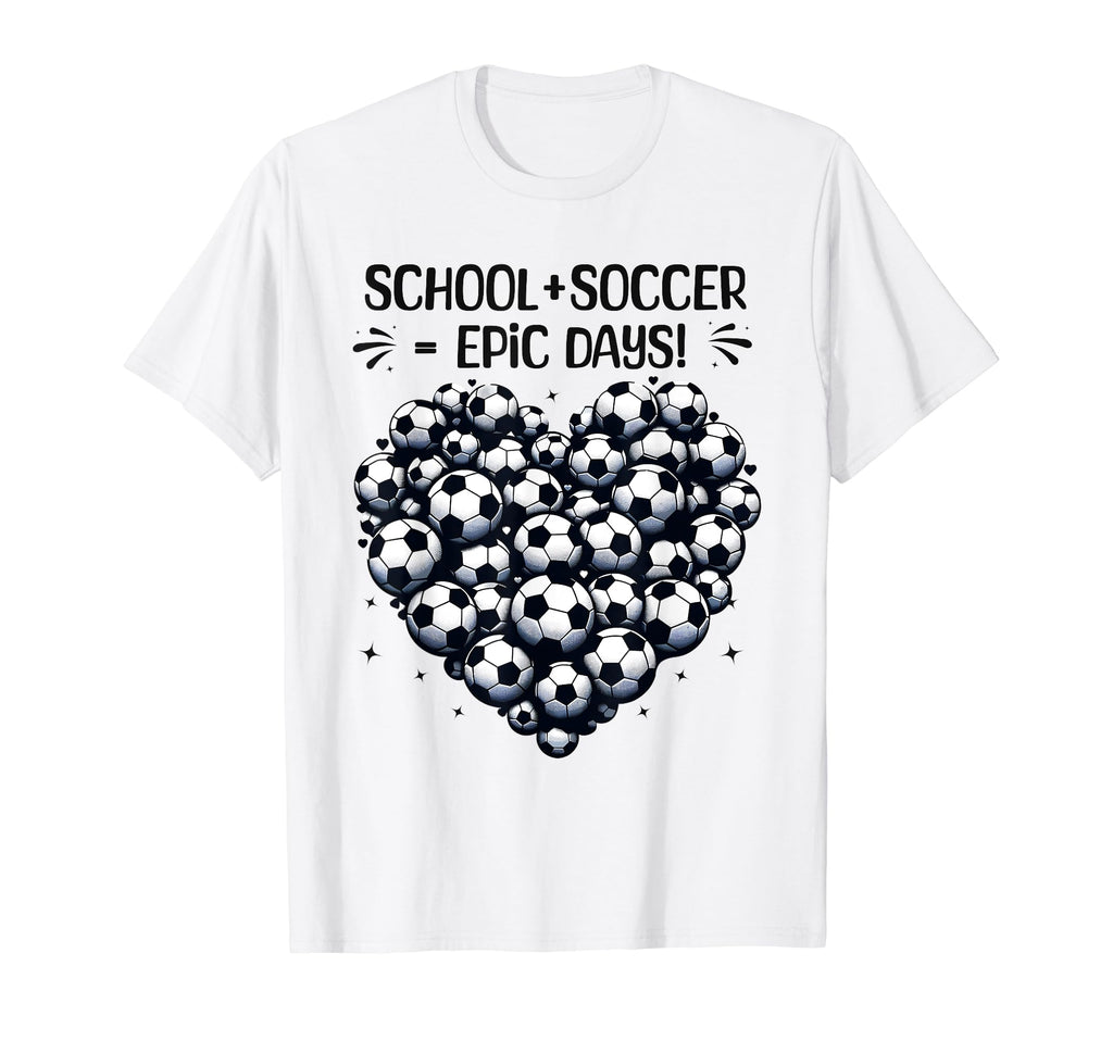 100 Days School Soccer Heart Love 100Th Day T-Shirt - Graphic Print Unisex