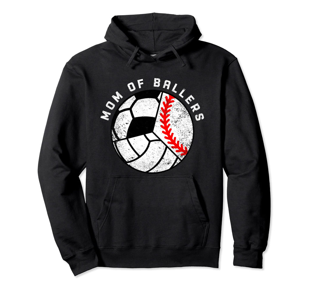 Mom Ballers Funny Baseball Volleyball Hoodie - Trendy Graphic Men Women