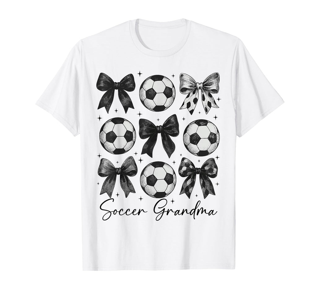 Soccer Grandma Funny Coquette Bow T-Shirt - Fun Novelty Design Men Women