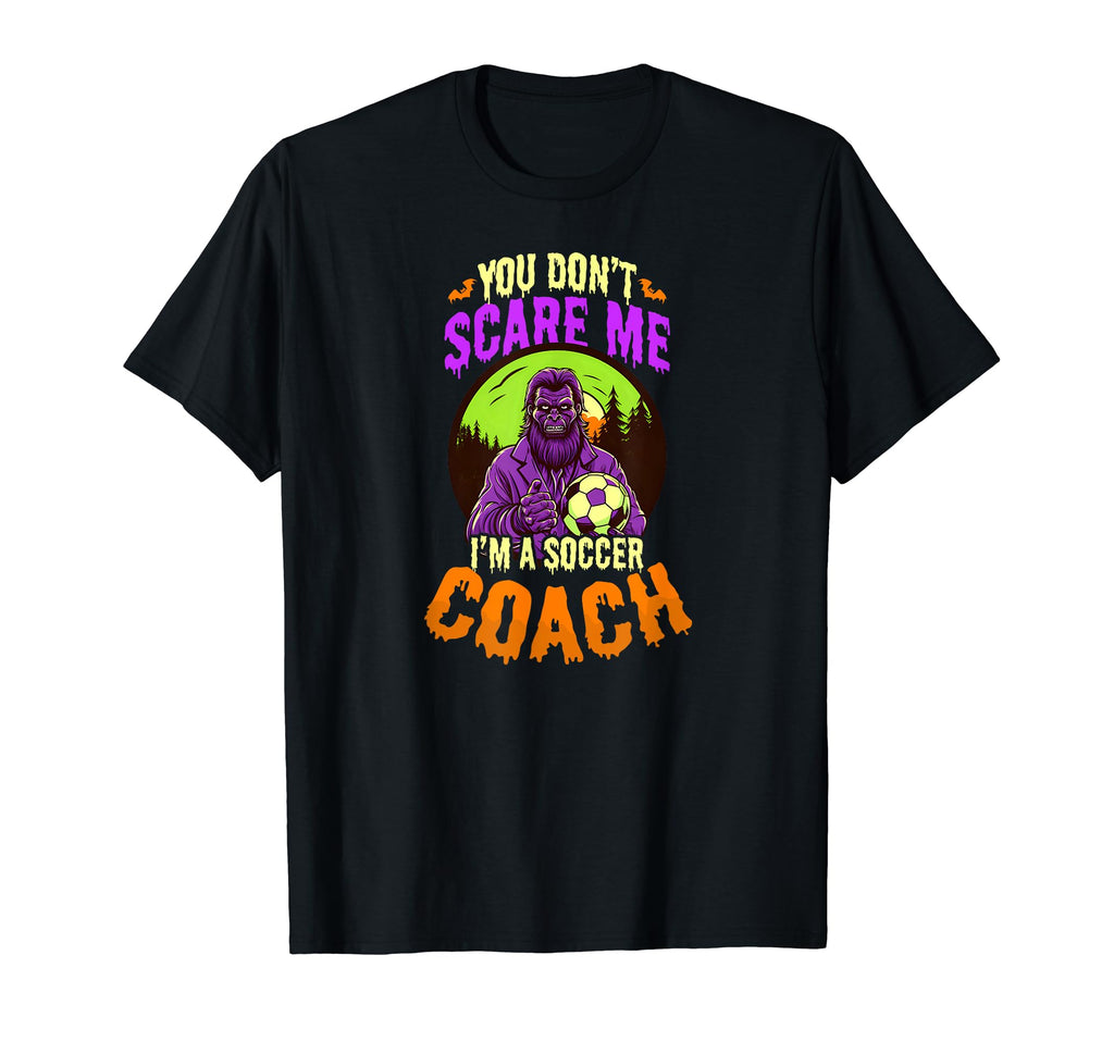 Scare Me Soccer Coach Monster Halloween T-Shirt - Graphic Print Men Women