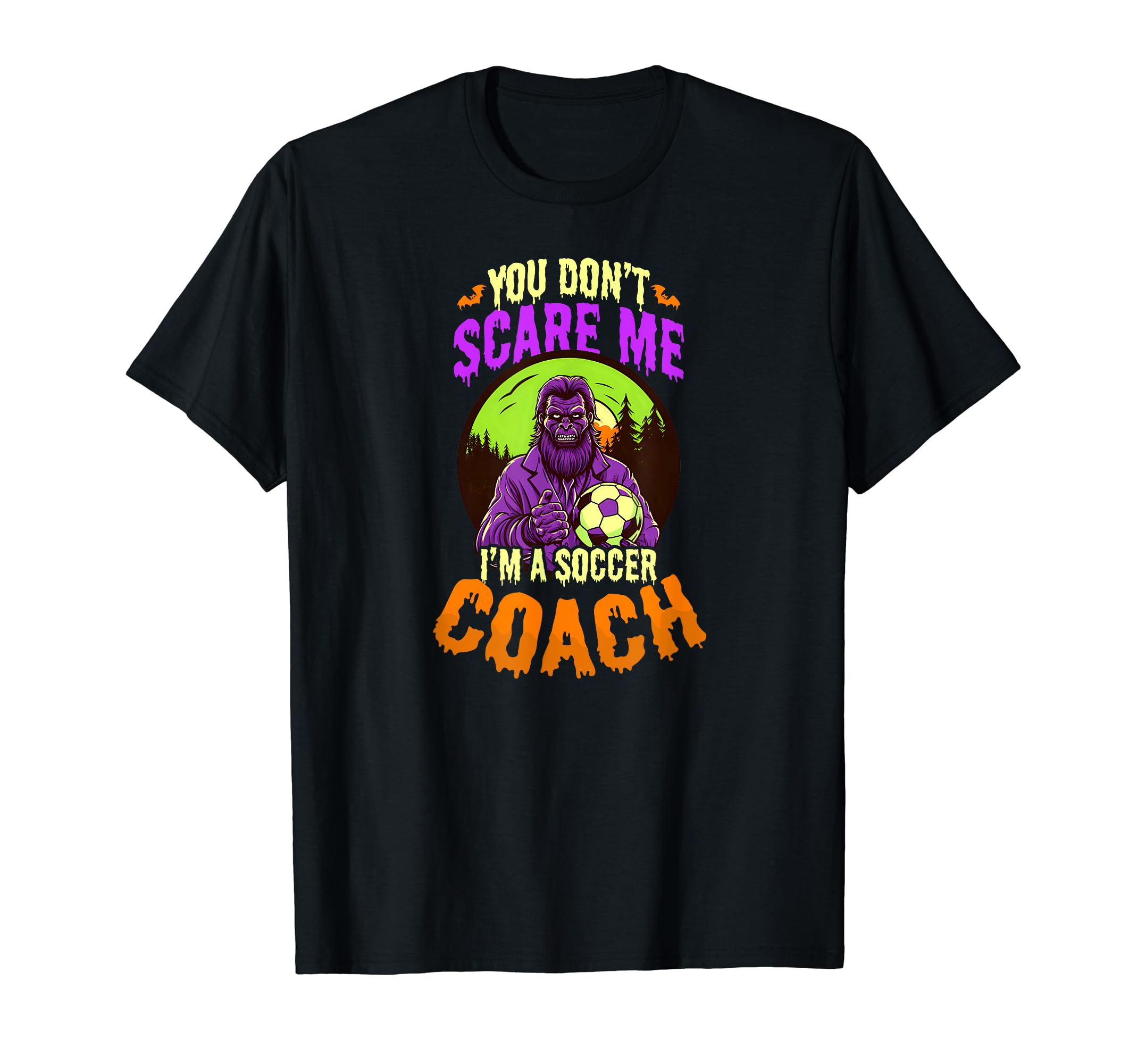 Scare Me Soccer Coach Monster Halloween T-Shirt - Graphic Print Men Women