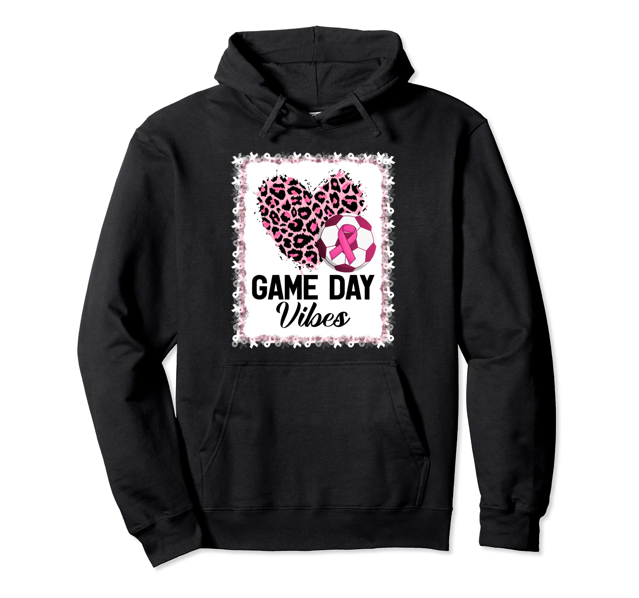 Leopard Soccer Game Day Vibes Breast Hoodie - Trendy Graphic for Adults