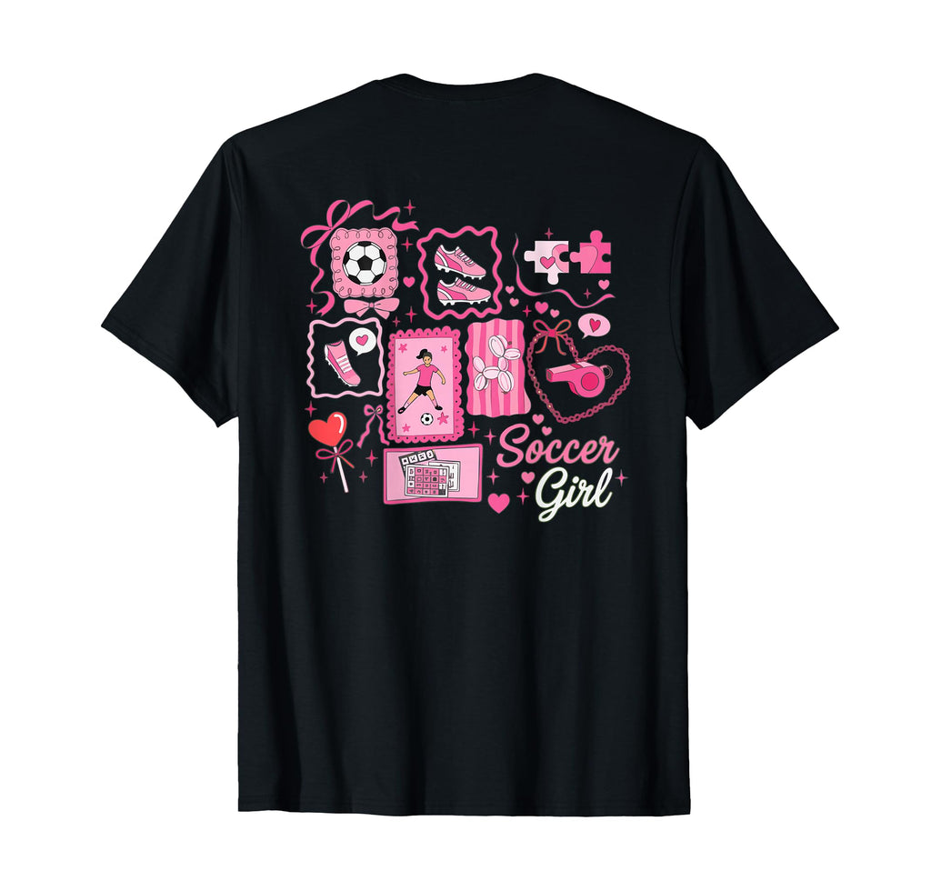 Soccer Stamp Bow Game Day T-Shirt - Trendy Graphic Men Women