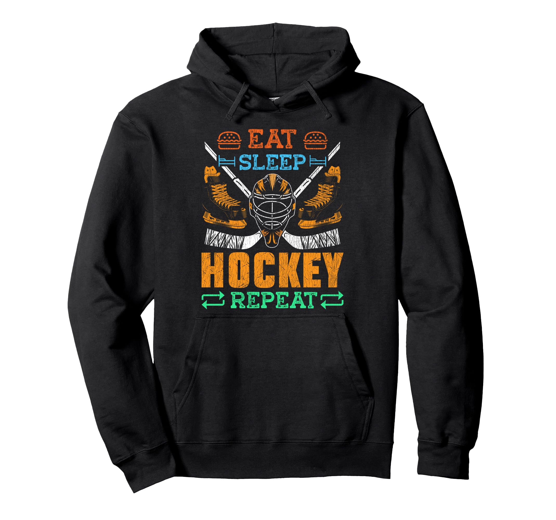 Ice Hockey Goalkeeper Eat Sleep Hoodie - Casual Everyday Wear Men Women