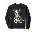 Boston Terrier Puppy Soccer Player Sweatshirt - Graphic Print for Adults