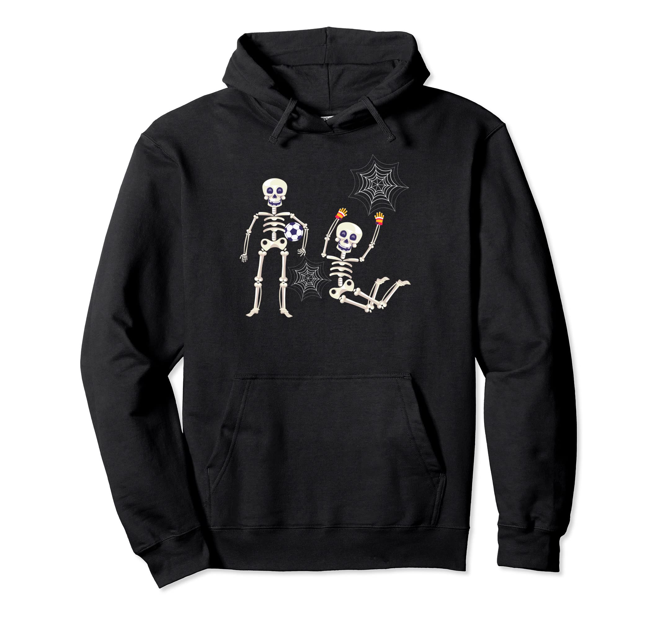 Halloween Skeleton Soccer Player Hoodie - Fun Novelty Design for Adults