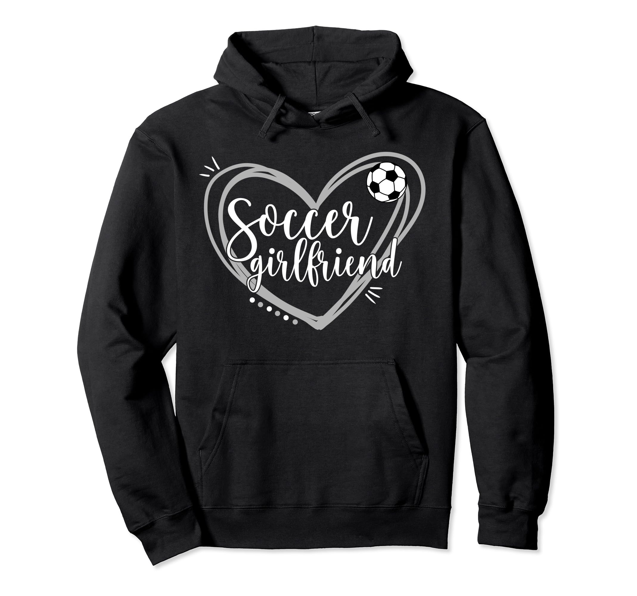 Soccer Girlfriend Heart Soccer Players Hoodie - Streetwear Style Unisex