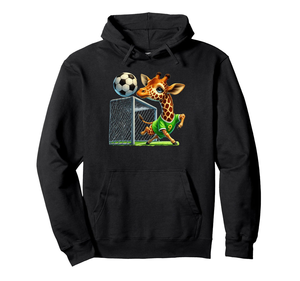 Giraffe Soccer Player Kicking Ball Hoodie - Aesthetic Graphic Unisex