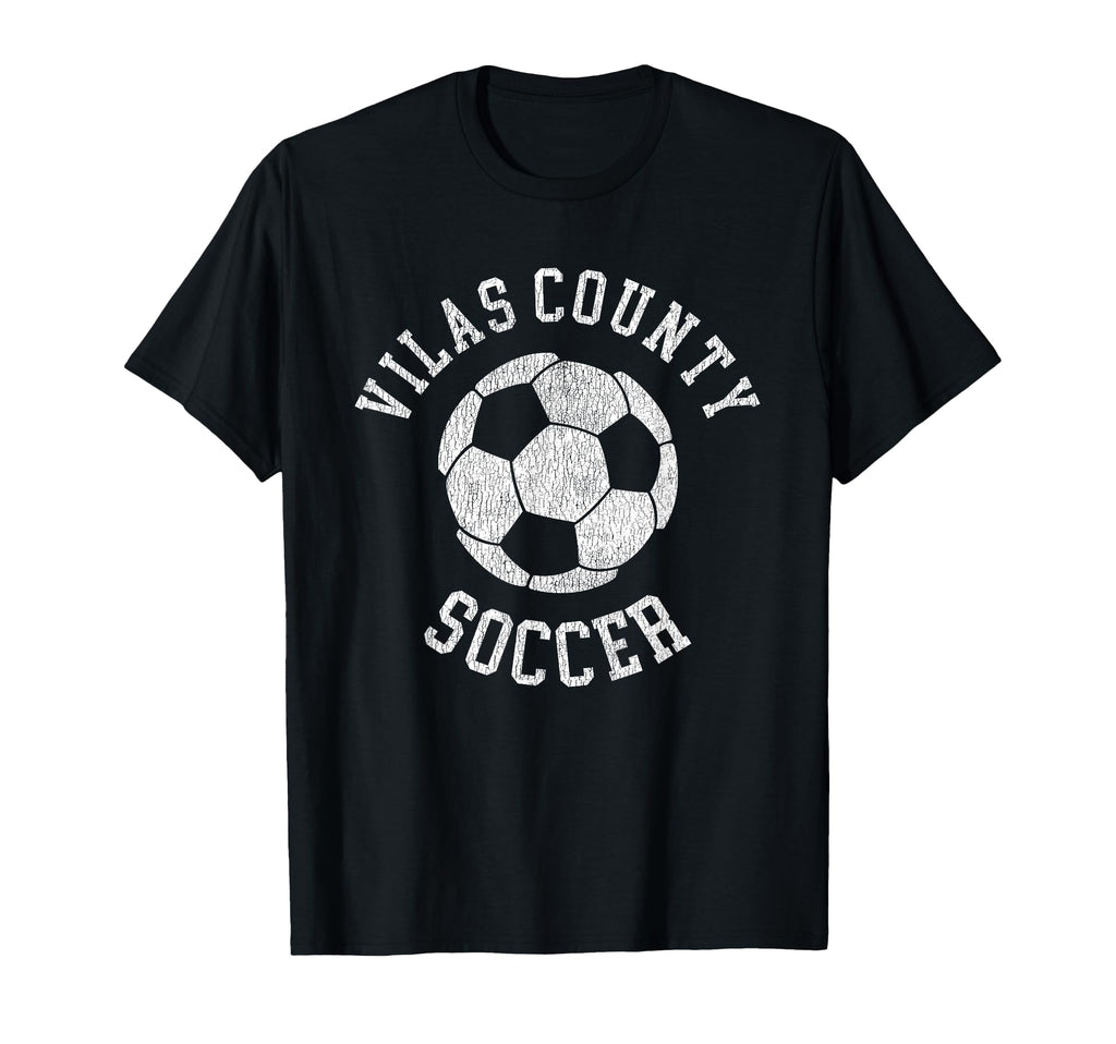 Vilas County Soccer Distressed 90S T-Shirt - Graphic Print for Adults