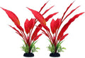 ALEGI Silk Aquarium Plants, 12 Inch Artificial Silk Plants Decorations for Fish Tank,Aquarium Décor Plastic Plants (Red, 2 Pack)