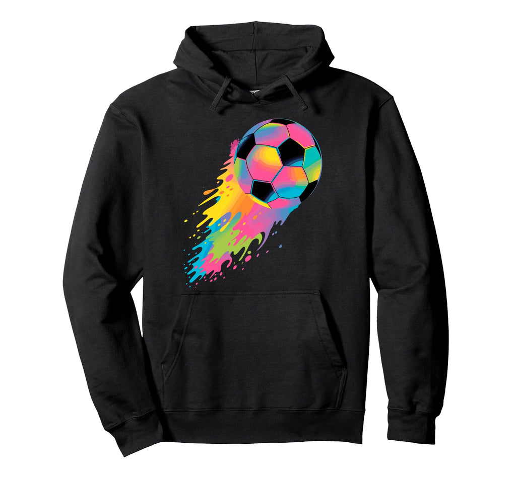 Colorful Splash Art Soccer Football Ball Hoodie - Trendy Graphic Unisex