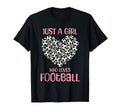 Just Who Loves Football Heart Womens T-Shirt - Novelty Apparel Men Women