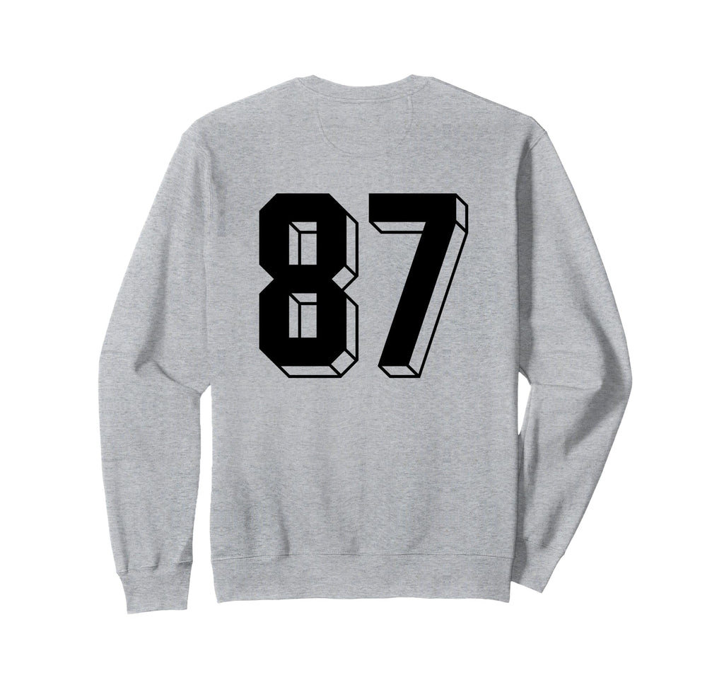 Number 87 Backside 80S 90S Team Sweatshirt - Minimalist Print Unisex