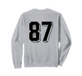 Number 87 Backside 80S 90S Team Sweatshirt - Minimalist Print Unisex
