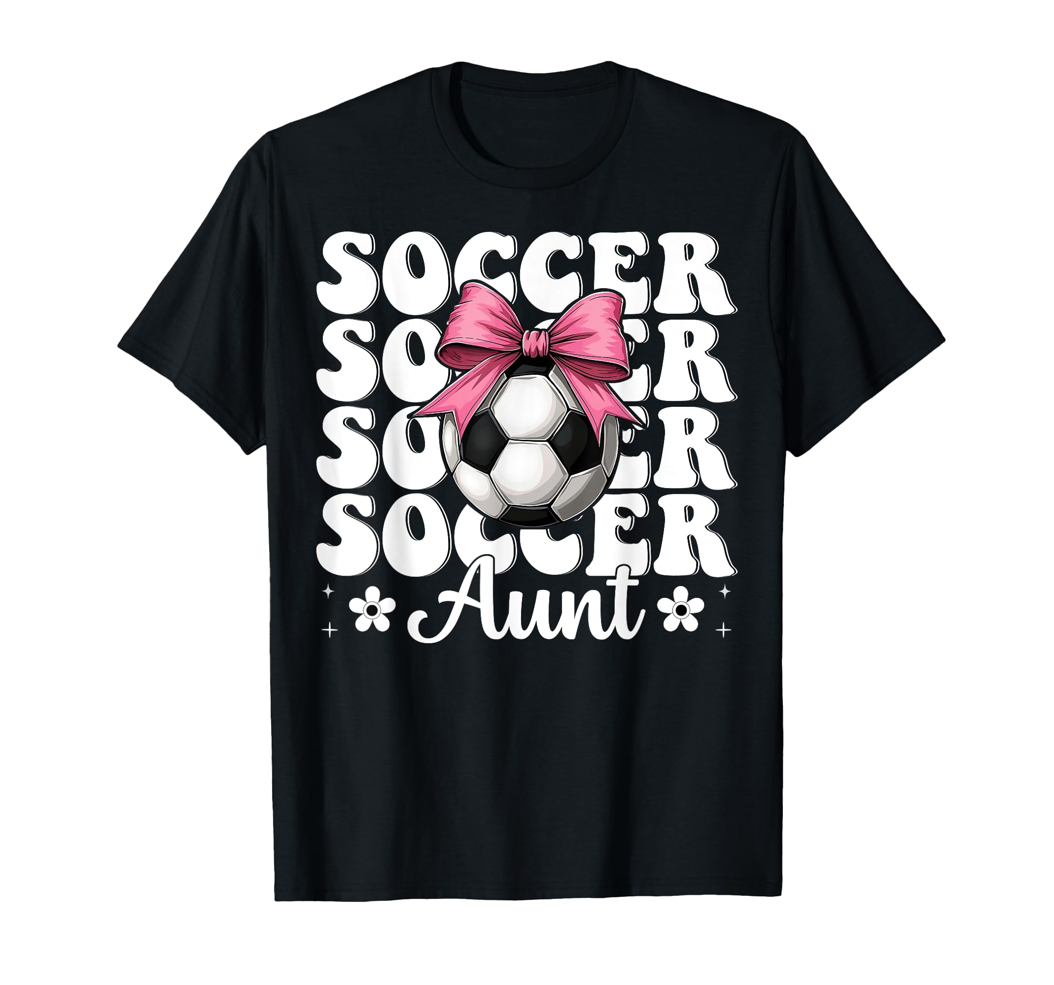 Soccer Aunt Soccer Auntie Coquette Bow T-Shirt - Aesthetic Graphic Unisex