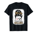 Baseball Soccer Mom Messy Bun Leopard T-Shirt - Novelty Apparel for Adults
