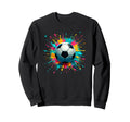 Colorful Splash Art Soccer Sweatshirt - Custom Art Print for Adults