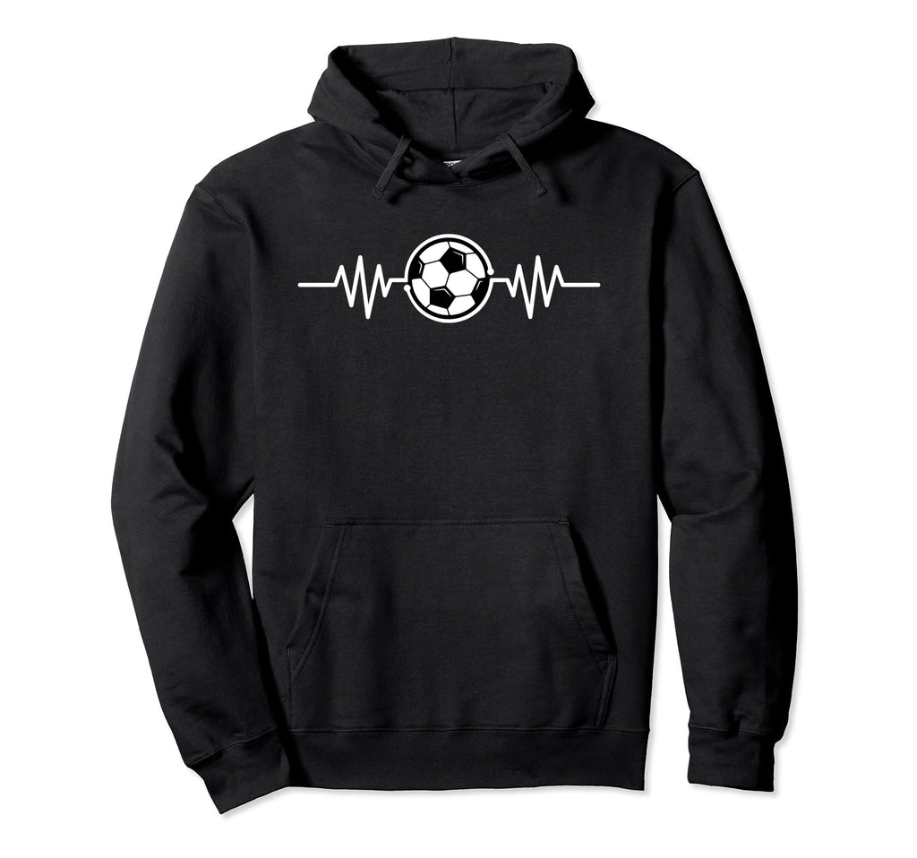 Soccer Ball Heartbeat Pulse Line Fan Hoodie - Minimalist Print Men Women