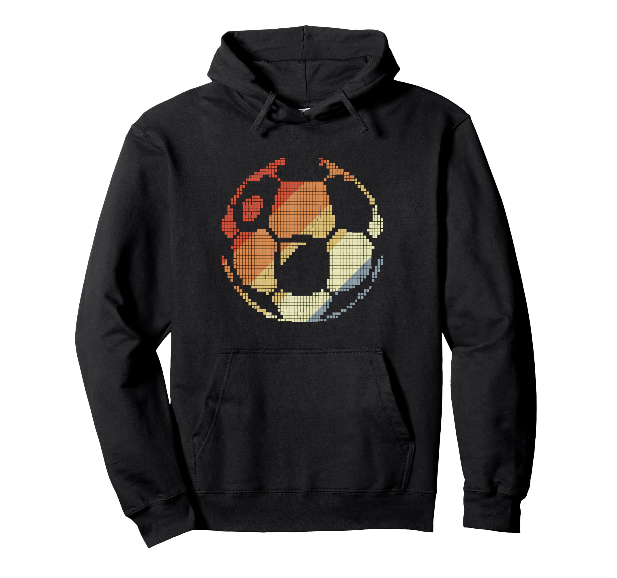 Soccer Ball Pixel Football Pitch Hoodie - Custom Art Print Unisex