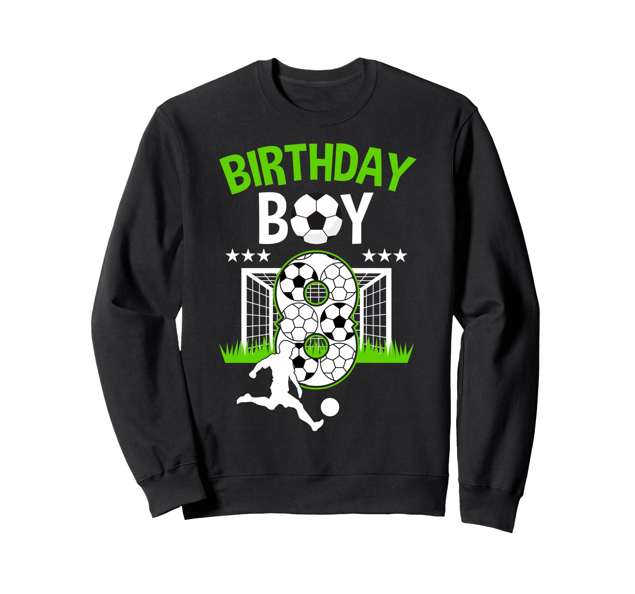 Birthday Soccer 8 Year Old Who Loves Sweatshirt - Novelty Apparel Unisex